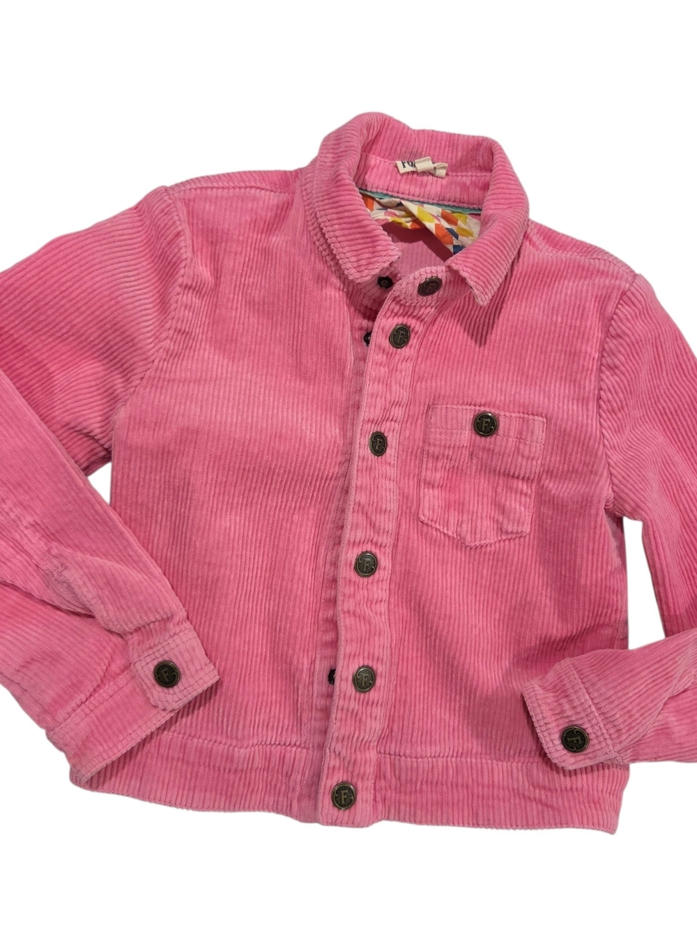 Girls Pink Corduroy Button-Up Jacket - Finding Foxtail